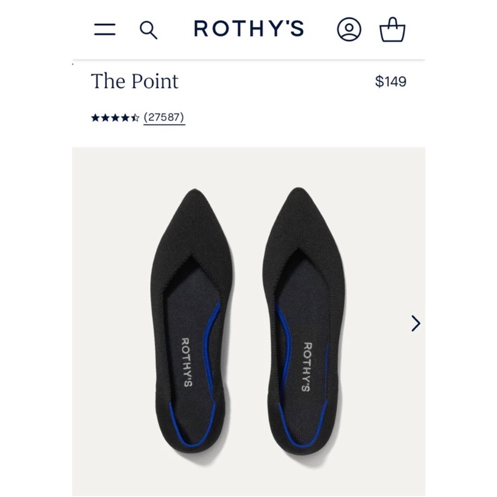 Rothy’s The Point Black Solid Slip-On Shoes